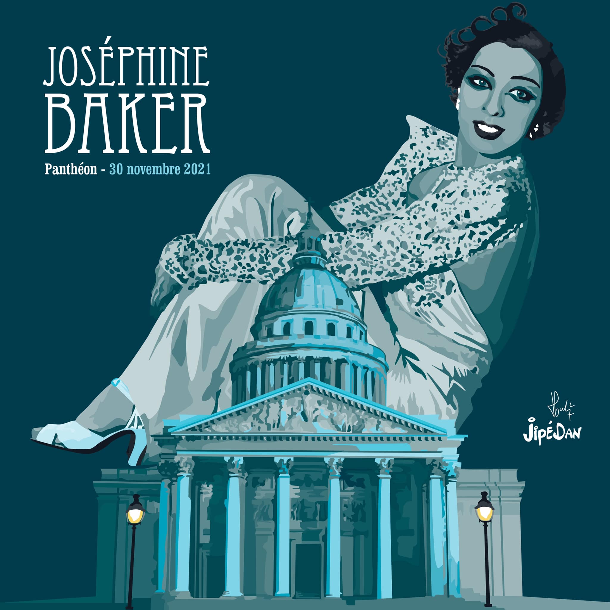 Josephine Baker au Pantheon illustration de JipeDan